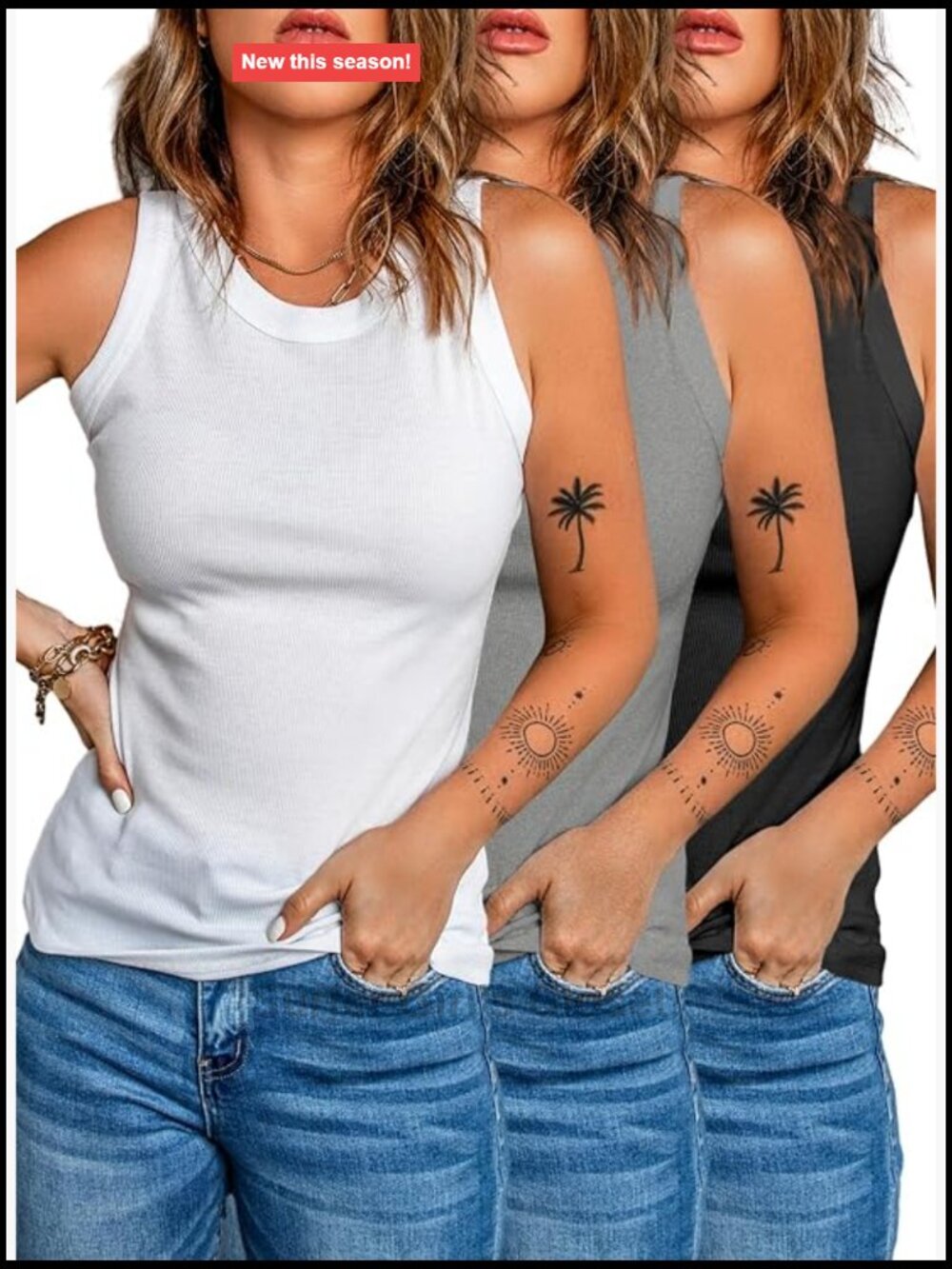 Ribbed Tank Tops for Women Racerback Slim Fit